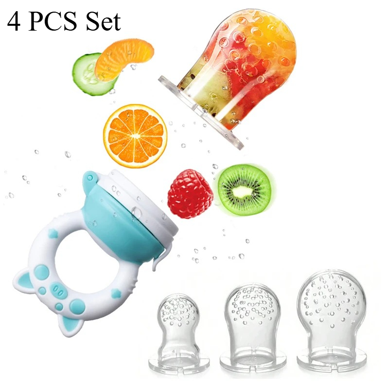 Baby Food Vegetables - 4개/세트 실리콘 과일&야채 피더 (영유아용, 6-36개월)