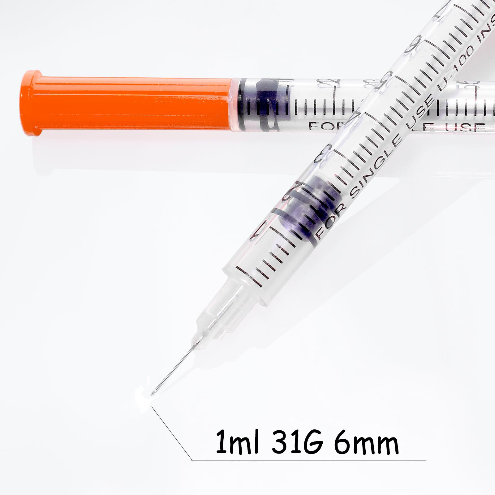 Baby Food Allergy Rash - 100개/상자 1ml 멸균 일회용 인슐린 주사기(31G