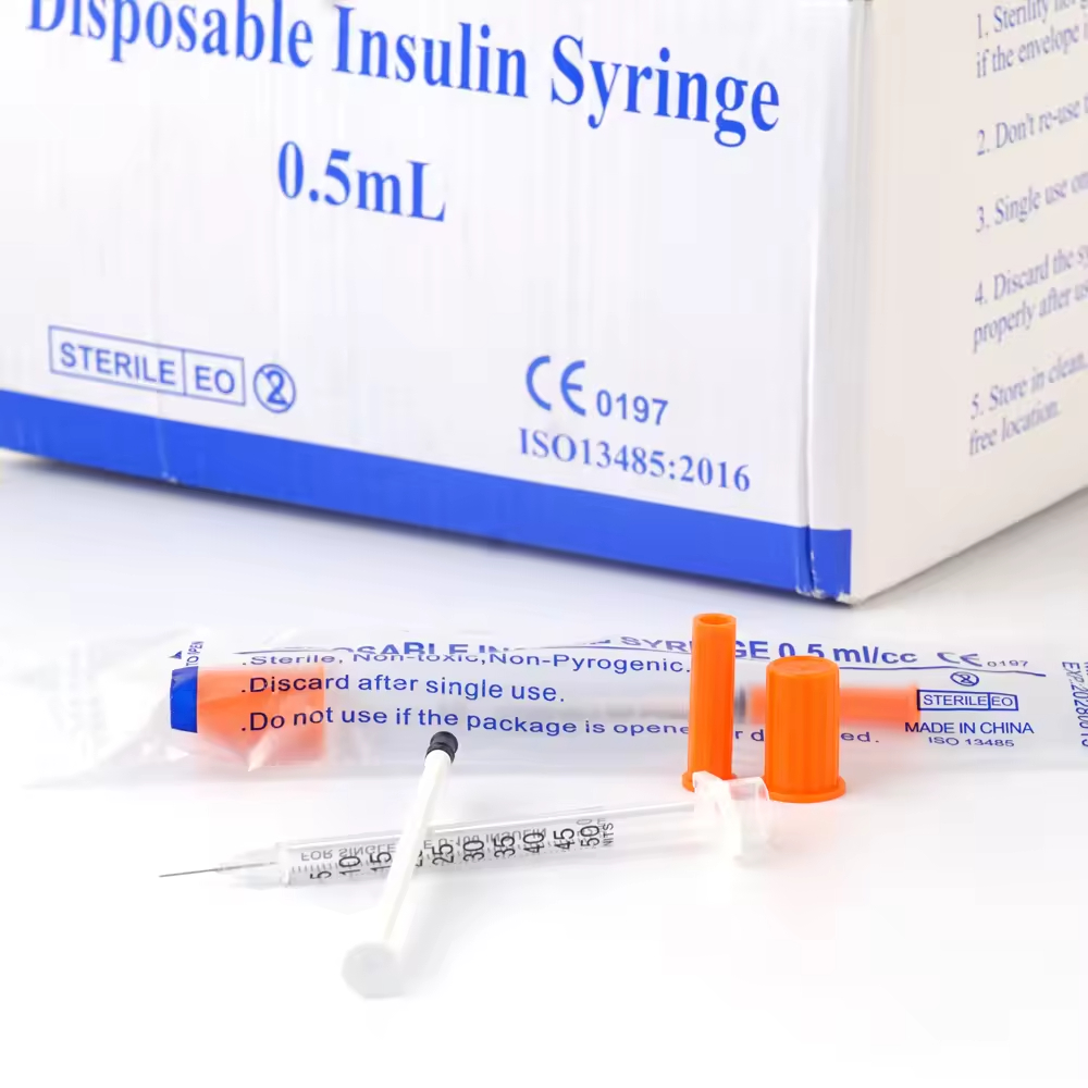 Baby Food Allergy Rash - 100개입 0.5ML 일회용 멸균 인슐린 주사기(바늘