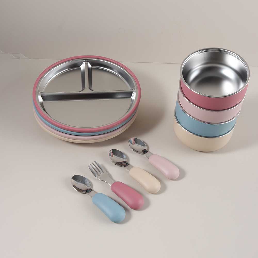 Baby Food Grater - 4개/세트 실리콘 흡착식 그릇 접시 스푼