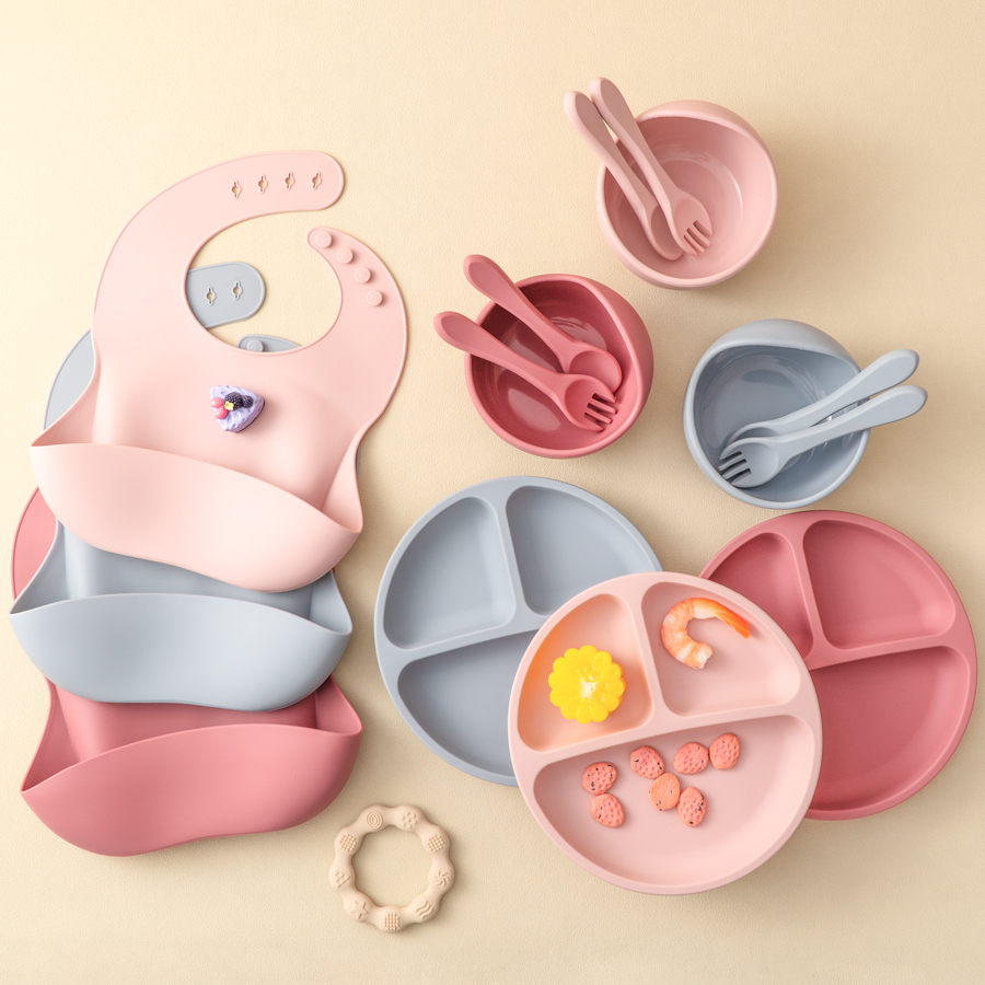 5Pcs 아기 실리콘 먹이 세트 어린이를위한 라운드 식 - Baby Food Tray 리뷰 및 가격