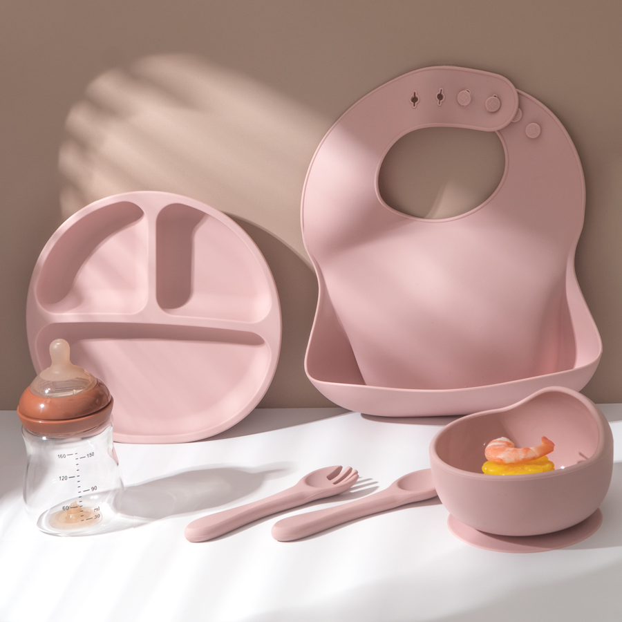 5Pcs 아기 실리콘 먹이 세트 어린이를위한 라운드 식 - Baby Food Tray 리뷰 및 가격